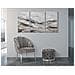 Trittico Su Tela Monty Paesaggio Astratto Grigio E Oro Set 3 Pezzi 150x80 Cm - Foto miniatura 5