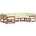 Set di divani da esterno con cuscino 6 pcs Naturale e Crema - Foto miniatura 1