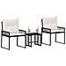 Set di Mobili da Esterno 7 pcs Nero e Bianco Crema polyrattan - Foto miniatura 3