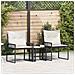 Set di Mobili da Esterno 7 pcs Nero e Bianco Crema polyrattan - Foto miniatura 4