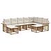 Set di divani da esterno 9 pcs Naturale e Bianco Crema - Foto miniatura 1