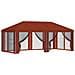 Copertura Gazebo con Pareti Laterali 6 x 3 m Terracotta - Foto miniatura 1