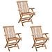 Sedia da giardino pieghevole 3 pz Naturale Legno di teak solido - Foto miniatura 1