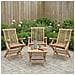 Sedia da giardino pieghevole 3 pz Naturale Legno di teak solido - Foto miniatura 2