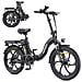 MilePort 1 Bicicletta Elettrica Pieghevole 20'', motore 250W, batteria 36V 13Ah, autonomia fino a 100km, pneumatici fat 20x3.0, freno a disco meccanico, sospensione anteriore, Nera - Foto miniatura 1