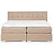 Letto Boxspring Matrimoniale In Tessuto Beige 180x200cm Admiral - Foto miniatura 3