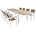Set Tavolo Giardino Allungabile Rettangolare 200/300 X 100 Con 8 Poltrone In Alluminio Bianco E Polywood Da Esterno - Foto miniatura 1