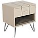 Comodino In Similpelle Beige Betin - Foto miniatura 1