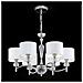 Elegante Lampadario Da Soffittto A Sospensione Regolabile, 6 Bracci, Design Moderno, Struttura In Vetro E Metallo Nickel, Paralumi In Tessuto Bianco, Per 6 Lampadine E14 40 W (non Incl)  - Foto miniatura 3