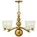 Lampadario A 5 Luci Multibraccio Finitura Ottone Vintage, Attacco E27 - Foto miniatura 2