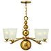 Lampadario A 5 Luci Multibraccio Finitura Ottone Vintage, Attacco E27 - Foto miniatura 1