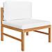 Set Divani Giardino 3 pz Cuscini Crema in Legno di Teak - Foto miniatura 4