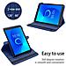 Cadorabo Custodia Per Tablet Compatibile Con Alcatel 1t (7 Zoll) 2021 In Blu Scuro - Coperchio Protettivo A 360 Gradi Fatto Di Finta Pelle Con Funzione Di Stand E Banda Elastica - Foto miniatura 4
