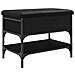 Panca Porta Scarpe Nera 62x42x45 Cm In Legno Multistrato - Foto miniatura 2