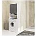 Mobile Alto, Collona da Bagno FIN per Lavatrice, 2 ante, 64x30x180 cm, Colore Bianco e Grigio Grafite - Foto miniatura 4