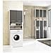Mobile Alto, Collona da Bagno FIN per Lavatrice, 2 ante, 64x30x180 cm, Colore Bianco e Grigio Grafite - Foto miniatura 5