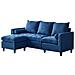 Coventry Divano A 3 Posti In Velluto Con Poggiapiedi Blu - Foto miniatura 2