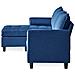 Coventry Divano A 3 Posti In Velluto Con Poggiapiedi Blu - Foto miniatura 5