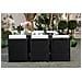 Miami Set Di Mobili Da Giardino A 6 Posti Nero/bianco + Telo Di Protezione - Foto miniatura 2