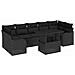 Set di divani da giardino 8 pezzi con cuscini in polyrattan nero, Divano da giardino per due persone con cuscini in polyrattan nero - Foto miniatura 1