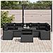 Set di divani da giardino 8 pezzi con cuscini in polyrattan nero, Divano da giardino per due persone con cuscini in polyrattan nero - Foto miniatura 3