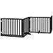 Cancello per Cani Porta Pieghevole Nero 6 Pannelli 480cm Pioppo - Foto miniatura 3