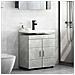 Mobile per lavabo da bagno TULUM Grigio cemento 60 x 34 x 63 cm - Foto miniatura 4