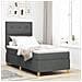 Letto a molle con materasso Grigio scuro 80 x 200 cm Tessuto - Foto miniatura 2