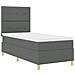 Letto a molle con materasso Grigio scuro 80 x 200 cm Tessuto - Foto miniatura 6