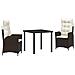 Set da Pranzo per Giardino 3 pcs Marrone polyrattan - Foto miniatura 1
