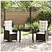Set da Pranzo per Giardino 3 pcs Marrone polyrattan - Foto miniatura 4