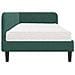 Cornice del letto ad angolo Verde Scuro 90 x 200 cm Velluto - Foto miniatura 8