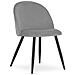 BELLO Chair Set di 3 sedie in velluto grigio chiaro con gambe nere - Foto miniatura 2