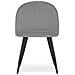 BELLO Chair Set di 3 sedie in velluto grigio chiaro con gambe nere - Foto miniatura 3