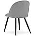 BELLO Chair Set di 3 sedie in velluto grigio chiaro con gambe nere - Foto miniatura 5
