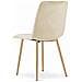 Sedia JEWA in velluto beige chiaro con gambe color legno x3 - Foto miniatura 6