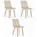 Sedia JEWA in velluto beige chiaro con gambe color legno x3 - Foto miniatura 1
