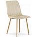 Sedia JEWA in velluto beige chiaro con gambe color legno x3 - Foto miniatura 2