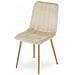 Sedia JEWA in velluto beige chiaro con gambe color legno x3 - Foto miniatura 8