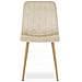 Sedia JEWA in velluto beige chiaro con gambe color legno x3 - Foto miniatura 4