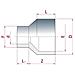 Riduzione Pvc-u Lunga 40-32mm X 20mm Pn16 Per Tubi - Foto miniatura 2