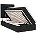 Letto con contenitore e LED con led Nero 90 x 200 cm Poliestere - Foto miniatura 1