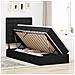 Letto con contenitore e LED con led Nero 90 x 200 cm Poliestere - Foto miniatura 2
