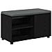 Panca per ingresso con cuscino Rovere Nero 80 x 38 x 46 cm - Foto miniatura 1