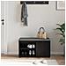 Panca per ingresso con cuscino Rovere Nero 80 x 38 x 46 cm - Foto miniatura 4