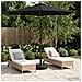 Parasol da Giardino con Luci LED 230 x 230 cm Poliestere Nero - Foto miniatura 6