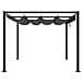 Gazebo da Giardino con Tetto Retrattile Antracite 3x3 m Acciaio - Foto miniatura 4