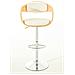Sgabello rétro Kingston con Braccioli - Sgabello Bar Girevole 360° in Similpelle e Legno I Sgabello Alto Bancone Regolabile 63-77cm Natura / Bianco - Foto miniatura 2