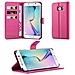 Custodia Compatibile Con Samsung Galaxy S6 Edge In Rosa Vivo - Coperchio Protettiva Con Chiusura Magnetica, Funzione Stand E Tasca Per Le Carte - Foto miniatura 6
