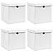 Scatole Portaoggetti con Coperchi 4pz Bianco 32x32x32cm Tessuto - Foto miniatura 1